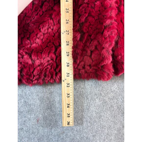 Alpine Studio Faux Fur Coat Womens 1X Red Plush Y2K Cozy Winter Jacket Gorpcore - Picture 4 of 9